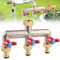 MEYAGOT Distributeur d'eau 3 Voies en Laiton, Raccord en Laiton 3/4 Pouces pour La Distribution d'eau avec Robinet À Bille 3 Répartiteurs 3/4 pour Régler Et Arrêter Le Débit d'eau