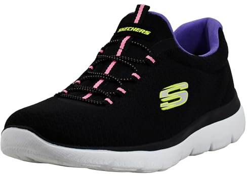 Skechers, Scarpe da Ginnastica da Donna Summits, Nero/Viola, 36 EU