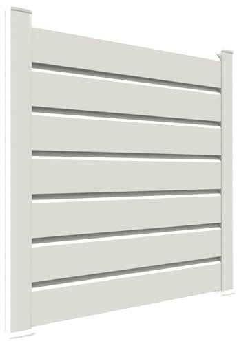 KIT DEPART CLOTURE PVC BLANC Long. 1M50 - idéale pour jardin, balcon et terrasse - coupe-vent - brise vue occultant - Qualité supérieure - Délimitation du jardin.… (Long 1m50 x Haut 1m28)