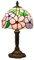Tischlampe E27 Retro Art Deco Schlafzimmer Nachttischlampe Buntglas Metall Lampenschirm florid Wohnzimmer Restaurant Antike Dekoration Tischleuchte Buntglas Lampe Kinderzimmer Schlafzimmer (B)