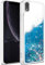 Qiinogow Case Compatible with iPhone XR, Glitter Case with Quicksand Flowing Liquid, Clear Transparent TPU Gel Silicone ShockProof Protective Phone Cover,Blue