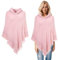 ASFWAGQ Poncho damen winter herbst mit Kapuze Cape Elegant zart weiche Kaschmir-Feeling Herbst Winter Damen (Rosa)