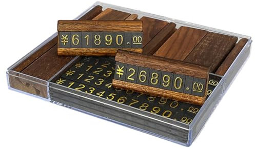 Kopinma 10 Sets Mini Würfel Preisschild Display, Verstellbares Preisschilder Aufsteller, Verkaufspreis-Blöcke Nummer Buchstabe Preis-Etiketten Preisschild-Ständer für Schmuck Uhr Ring Ladentheke