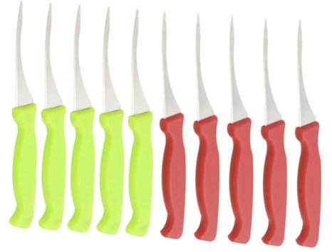 Mikinona Garnelenschalen-Messer-Set 10-teilig Garnelenschälmesser Garnelenreinigungswerkzeug Aus Edelstahl Kunststoffgriff Glatte Kanten Für Einfache Reinigung Zufällige Farbe