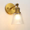 JIMUBEAM Brass Wall Light Fixture with Glass Shade, Industrial Indoor 1-Light Wall Sconce Lamp for Bedroom Bathroom Vanity Hallway Over Kitchen Sink