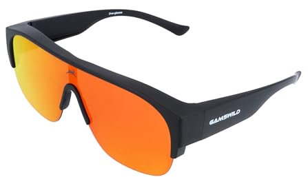 Gamswild WO7530 Überbrille schwarz-rot - Sonnenbrille - Sportbrille - bruchsichere Polycarbonatgläser mit 100% UV400 Schutz – 26g