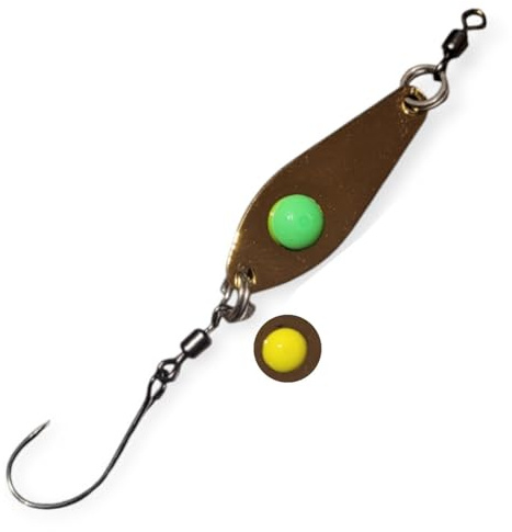 Troutwerk Spoon 3,1cm 2,4g - Forellenspoon, Troutwerk Farbe:goldfarben/grün/gelb