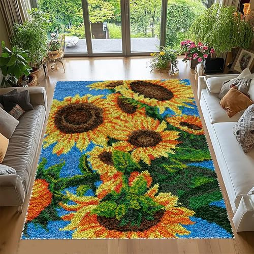 Tehocwiz 38x52 cm Knüpfteppich Zum Selber Knüpfen, Großer Teppich Knüpfen Set Erwachsene, Anfänger und Erwachsene Teppich Making Kit Zum Selber Knüpfen Teppiche
