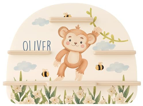 MINIHELDEN - Tonie Regal mit deinem Wunsch-Namen | Wandregal Kinderzimmer zur Aufbewahrung der Tonie Box & Hörfiguren | Tonieregal Mädchen und Jungen - Praktische Kinderzimmer deko & Geschenke Kinder