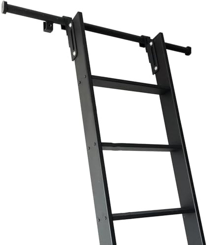 DRFGNF Kit di ferramenta per binari per Scale a rotelle per biblioteche con Barre di Metallo per gradini, Dadi ciechi, Gruppi di Ganci scorrevoli, Design Retrattile da 3,3 Piedi a 20 Piedi (Scala n