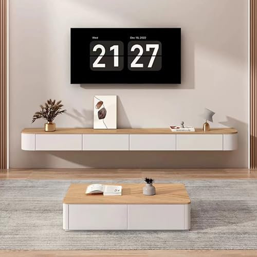 FGNIXLN Meuble TV Suspendu,120-240cm Table pour TV Moderne,Meuble pour Téléviseur,Convient pour Le Salon et la Chambre à Coucher(180cm)