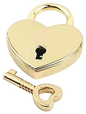 Vintage Wishes Lock Heart Shaped Lock Wedding Keyed Padlocks for Jewelry Box Small Wooden Easy to Use