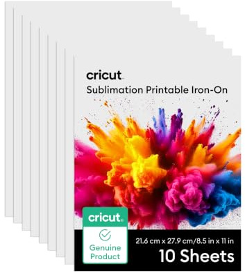 Cricut® Thermocollant imprimable par sublimation – 21,6 x 27,9 cm (10 carats)