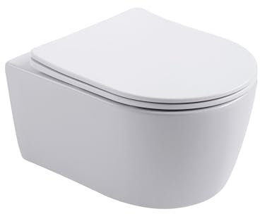 BELVIT PRO Wand-WC randlos weiß mit Softclose WC-Sitz RIM-OFF Design hygienisch & modern