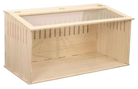 Zialofi Casa de Madera para Hámster, Nido con Tapa Abatible, Contenedor Alimentador para Gallinas, Lados opacos 40cm