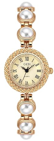 Zeruye Vintage Damenuhr Mode Gold Quarz Armband Party Uhr für kleine Handgelenke