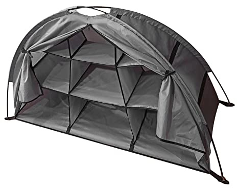 Vvikizy Vikbart Campingförvaringsskåp Vikbart 9 Hyllor Skor Organizer för Utomhuscamping Glasfiberstång (Hopfällbar)