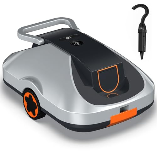 Robot Piscine sans Fil, Robot aspirateur Piscine sans Fil, 220Min d’Autonomie, Retour Automatique, Filtration Ultra-Fine, Navigation Intelligente, Compact et Portable pour Piscines Hors Sol 230 m²