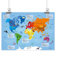 Kinder Lernposter Weltkarte - Plakat für Kindergarten Schule Schulanfang Schuleintritt Einschulung Kinderzimmer Deko Wandbild - Größe DIN A1-841 x 594 mm
