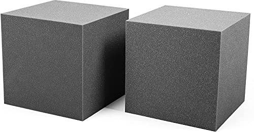 ACOUSPANEL Studio Pro Bass Trap Absorber, 2 Stück, 295x295x295mm, Hochwertiger Akustikschaum für niedrige Frequenzen, Farbe Anthrazitgrau