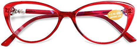 KOOSUFA Mode Lesebrille Katzenaugen Damen Vintage Hornbrille | Modern&Retro Cateye-Stil, Kunststoff, AC-linsen, Lesehilfen, Vollrandbrille mit Stärke, 1.0 1.5 2.0 2.5 3.0 3.5 4.0