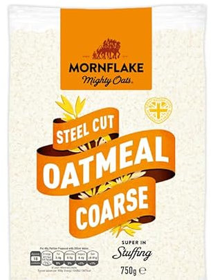 Mornflake - Mighty Oats Stoneground Coarse Oatmeal 6x 750g. High In Fibre. Perfect For Breakfast Porridge Oats, Granola and Baking. Suitable For Vegan Diet