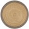 vidaXL Teppich mit Grauem Rand Handgefertigt Kurzflor Wohnzimmerteppich Juteteppich Handwebteppich Läufer Schlafzimmer Flur Geflochtene Jute 120cm