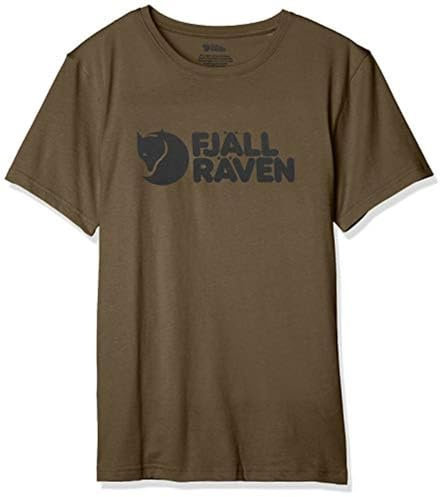 FJALLRAVEN Herren Logo M T-Shirt, Dark Olive, L EU