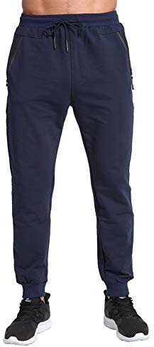 Tansozer Trainingshose Herren Lang Jogginghose Herren mit Reißverschluss Sporthose Herren Hose Männer Fitness Freizeithose Blau XL