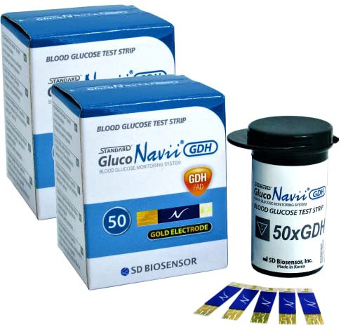 100 Strips - GlucoNavii Blood Glucose Monitor/Monitoring Test/Testing Kit Replacement Strips