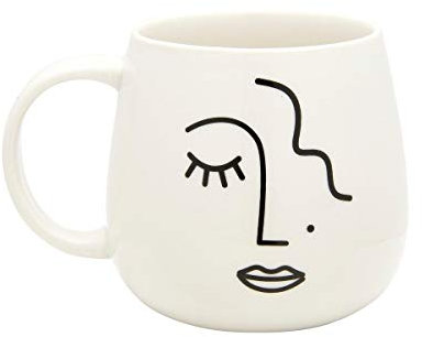 Sass & Belle Abstract Face White Mug
