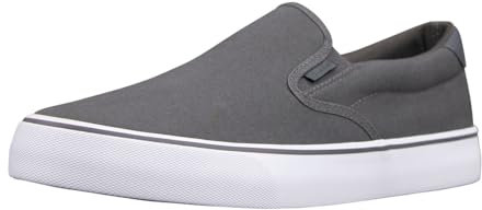 Lugz Men's Clipper Classic Slip-on Fashion Sneaker, Dark Grey/White, Numeric_10