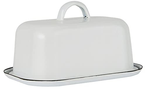 IB Laursen 0411-11 Butterbox, Butterdose - Emaille - weiß - 13,2 x 10 x 18,5 cm