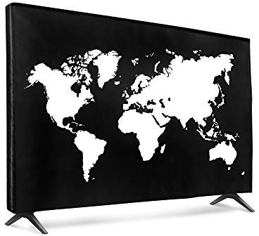 kwmobile Funda para Monitor 32 TV - Cubierta Protectora para Interior - Mapa del Mundo