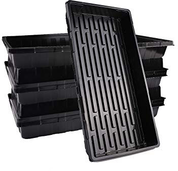 Mengxin 6 Piezas Bandejas Semillas Bandejas Cultivo Germinacion para Plántulas Germinación de Plantas Hidroponía Invernadero (Negro)