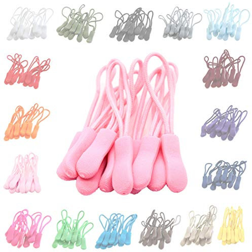 10 Zipper-Schlaufen 70 Farben Reißverschluss-Anhänger Reißverschluss-Verlängerung Pull Anhänger, Farbe:hellpink