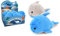 Dodo d'AMOUR Doppelseitiges Plüschtier, wendbar, Expression – 206933 – Blau – Wal – Kuscheltier – Spielzeug – Emotion – Stimmung – 27 cm x 16 cm – ab 18 Monaten, Grau und Blau