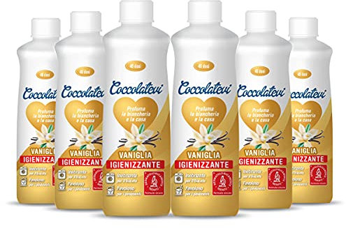 COCCOLATEVI Wäscheparfüm Vanille, 6 Packungen à 300 ml, zur Verwendung als Wäscheduft, Haushaltsduft oder Bodenreiniger.