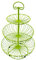 Azatemgo Frutero de 3 Pisos - Metal Cesta Fruta de gran capacidad 45X30cm - Cesta de Frutas para mostrador y Organizador Cocina - Verde