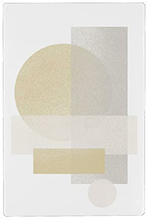 artboxONE Metall-Poster 40x60 cm Abstrakt Abstraction in Yellow and Grey von Künstler Sasha Lend