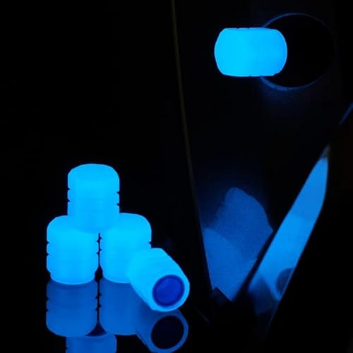 8 Stück Beleuchtete Autoreifen Ventilkappen, Ventilkappen Kunststoff Fluoreszierende Reifenventilkappen Leuchten im Dunkeln Universal Autoreifen Glühen Ventil Stem Cover für Auto, Motorräder, Fahrrad