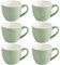 homEdge Procelain Espresso Cup, 3 Ounces / 90 ml Demitasse for Espresso, Tea- Set of 6, Green
