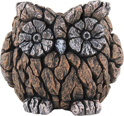 Divas World Cement Owl Pot Planter Garden Decoration Statue Outdoor Ornaments Flower Herb Freestanding Lawn Patio Gift