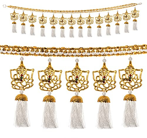 Toran Bandanwar Ganesh Diwali Decoration Door Wall Hanging Traditional Indian Home Office Temple Deepawali Festival Décor Decoration & Gifting(Golden Ganesh Tassle)