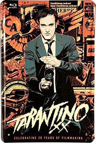 DekoDrom® Blechschild 20x30 cm Quentin Tarantino Kult Film Regisseur Kino Plakat Bar Kneipe