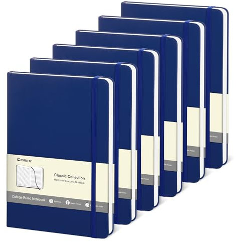 Comix Notizbuch A5 liniert Journal, Notizblock A5 mit 120 Blatt/240 Seiten,PU Hardcover, für Frauen Männer Arbeit Büro Schule,tagebuch für erwachsene-Marineblau
