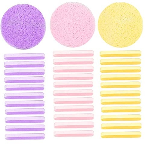 36 Pcs Facial Sponges Reusable Makeup Sponges Compressed Facial Cleansing Sponges for Facial Cleaning Makeup and Makeup Removal