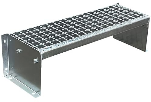 SRM-Design Stahltreppe, Legierter Stahl, Standtreppe mit 1 Stufe (20cm Geschosshöhe), 120cm Breite, Rechteckig, Commercial