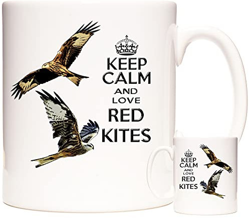 KAZMUGZ RED Kite Bird Mug, Keep Calm and Love Red Kites. Exclusive to Ceramic Gift Mug. Excellent Birthday Gift. British Bird Bird Mug