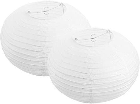 SEWACC Lot de 2 lanternes ovales en papier blanches suspendues - Lampes en papier - Abat-jour chinois japonais - Abat-jour suspendu